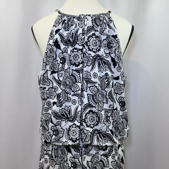 London Times halter wide crop leg blouson floral print jumpsuit women sz 12 - Picture 5 of 14